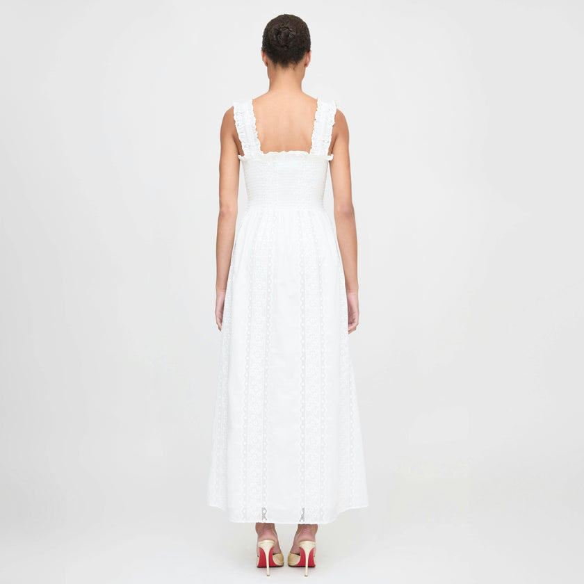The Rosetta Nap Dress - White Broderie Voile