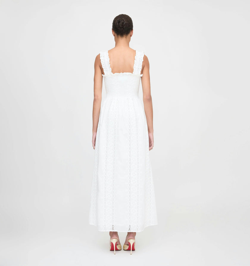 The Rosetta Nap Dress - White Broderie Voile