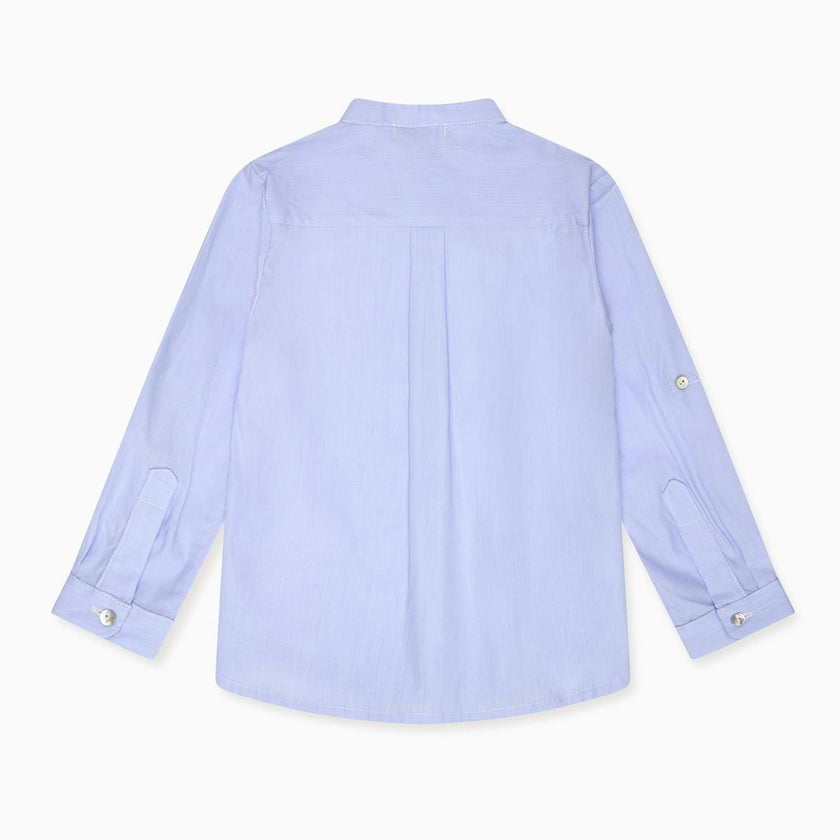 Nicky Hilton x La Coqueta Blue Stripe Nicholai Long Sleeve Boy Shirt