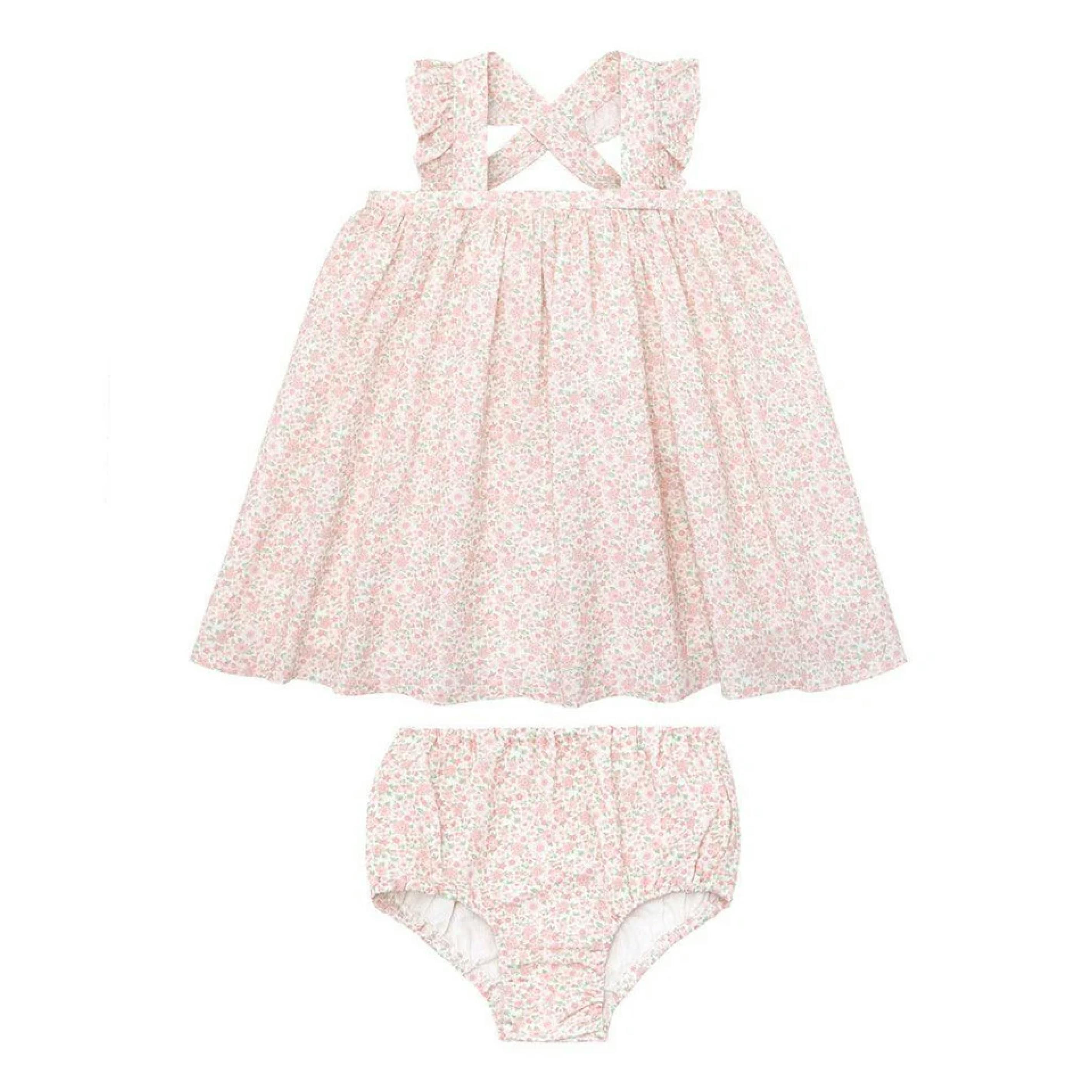 Baby Antique Floral Flutter Tank Bloomer Set