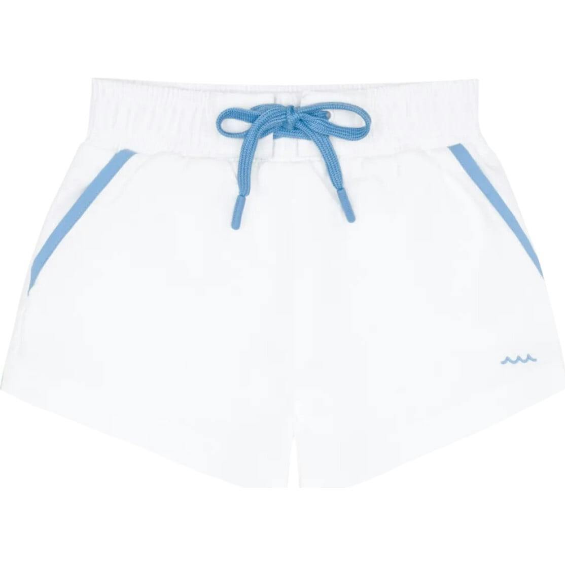boys shell white boardie with multi stripes