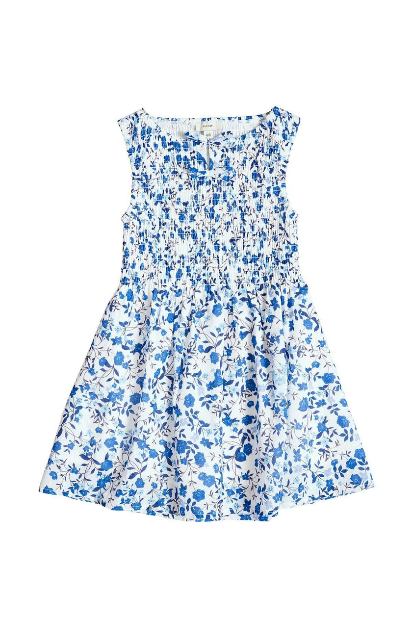 Mini Ana Dress in Ditsy Cobalt Floral