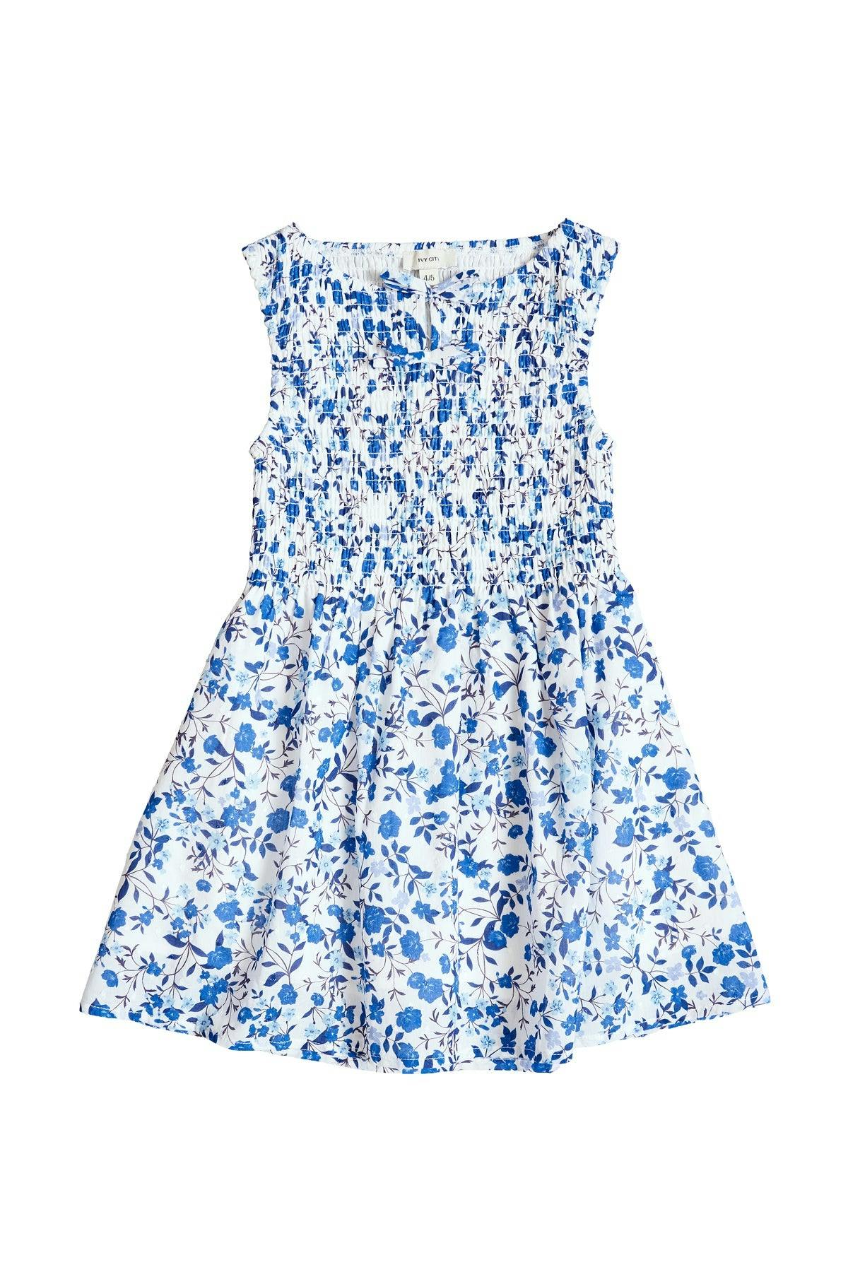 Mini Ana Dress in Ditsy Cobalt Floral