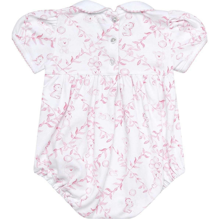 Pink Bears Trellace Smocked Bubble