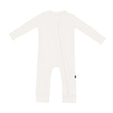 Ribbed Zipper Romper in Cloud