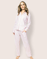 Women's Pima Pajama Set in Pink Stripe