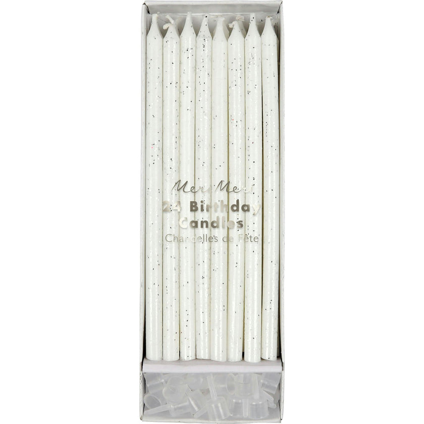 Silver Glitter Candles