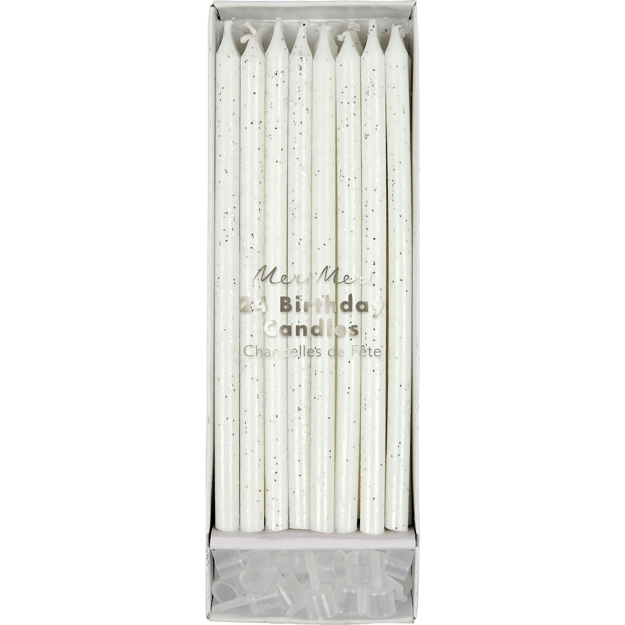 Silver Glitter Candles