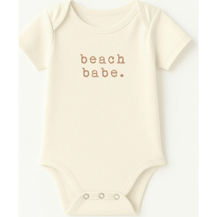 Beach Babe Clay Organic Cotton Short Sleeve Baby Bodysuit