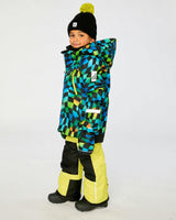Two Piece Play Snowsuit Green Yellow And Blue Checkerboard With Yellow Pants