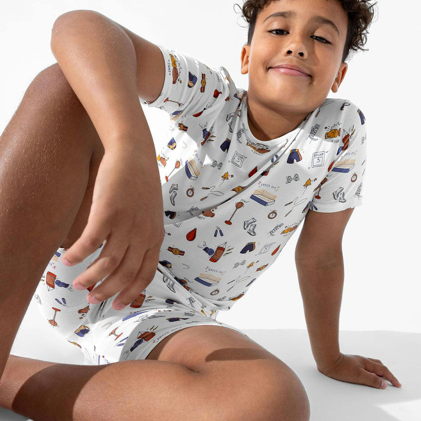 Boxing Bamboo Kids Pajama Short Set