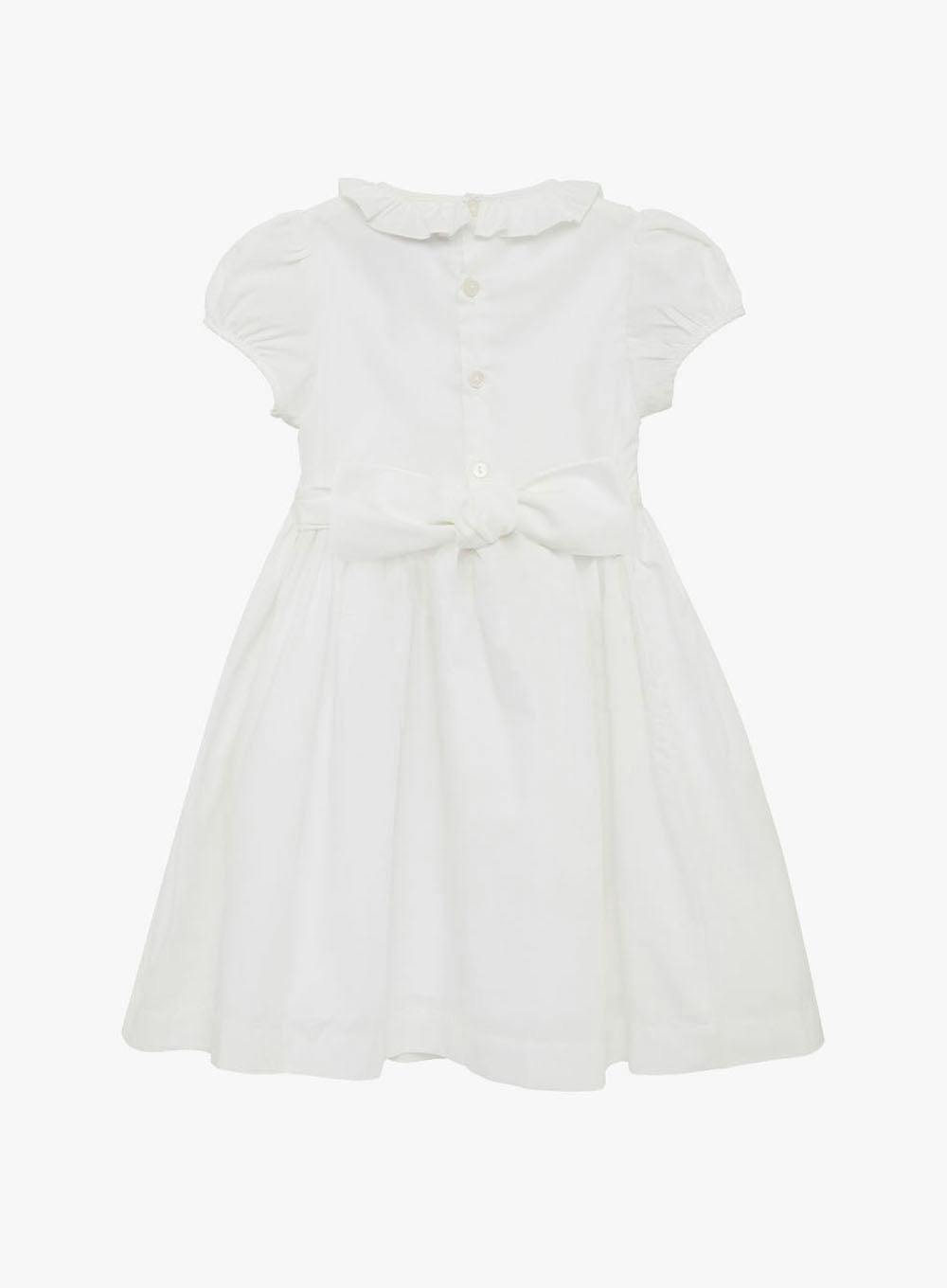 Willow Rose Hand Smocked Dress in White