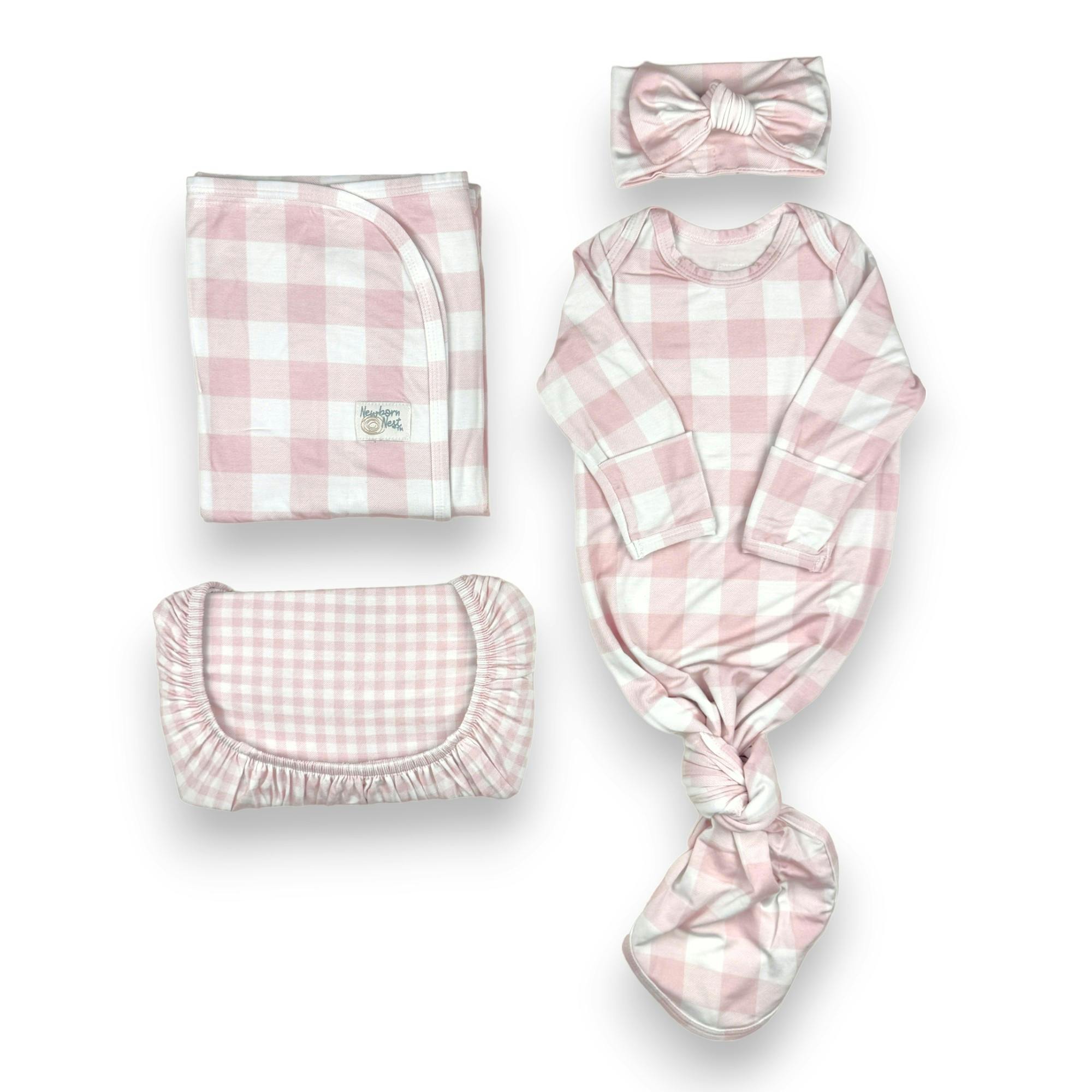 Sunday Picnic, Pink Blush - Bamboo Newborn Nest