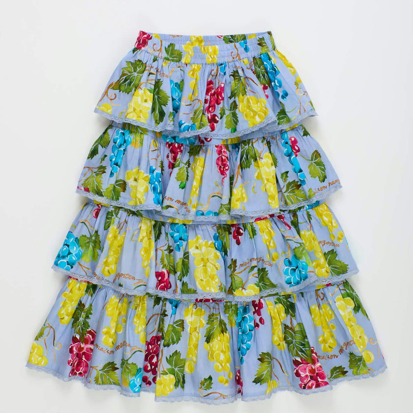 RUFFLES UVAS SKIRT LIGHT BLUE