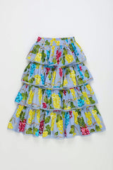 RUFFLES UVAS SKIRT LIGHT BLUE