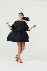 Alcala Linen Dress - Black