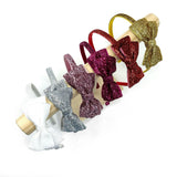 Glitter Bow Headband, Gold