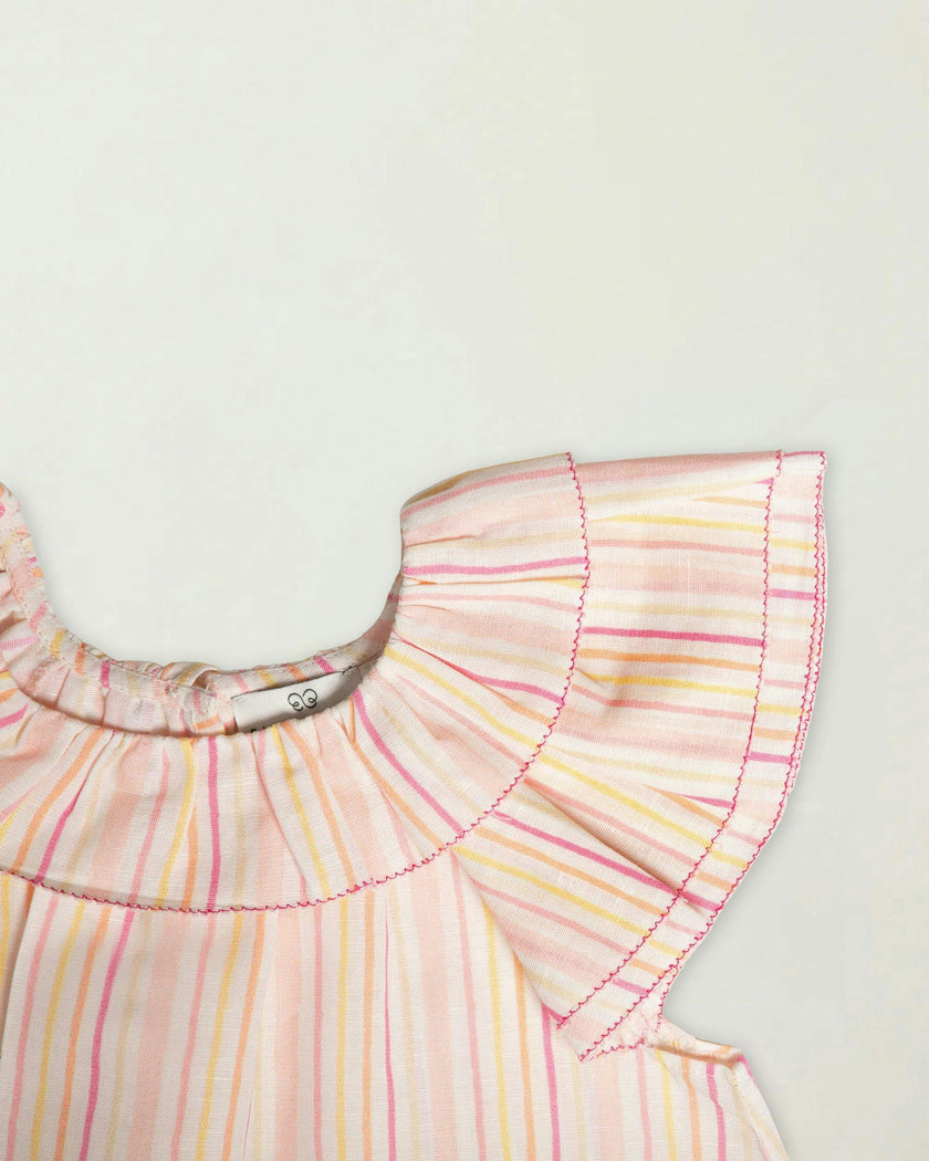 Lola Blouse - Pink Strips print