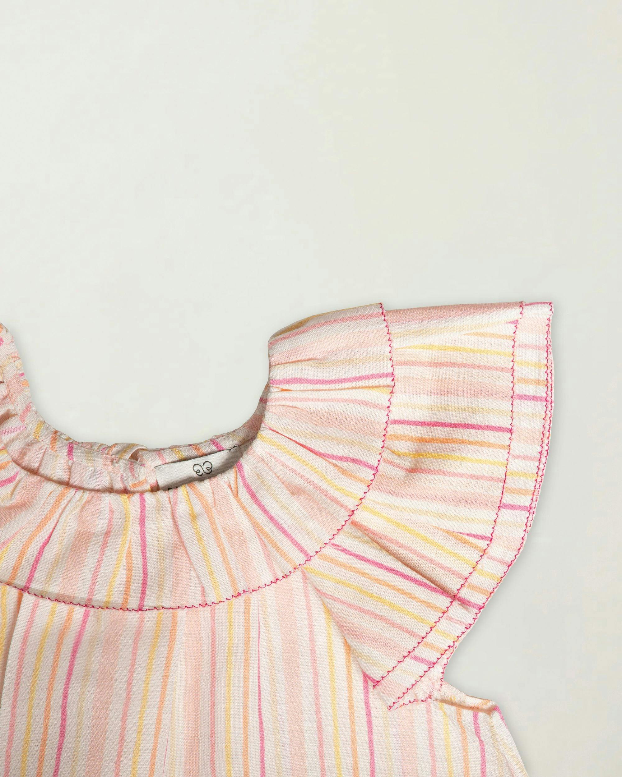 Lola Blouse - Pink Strips print