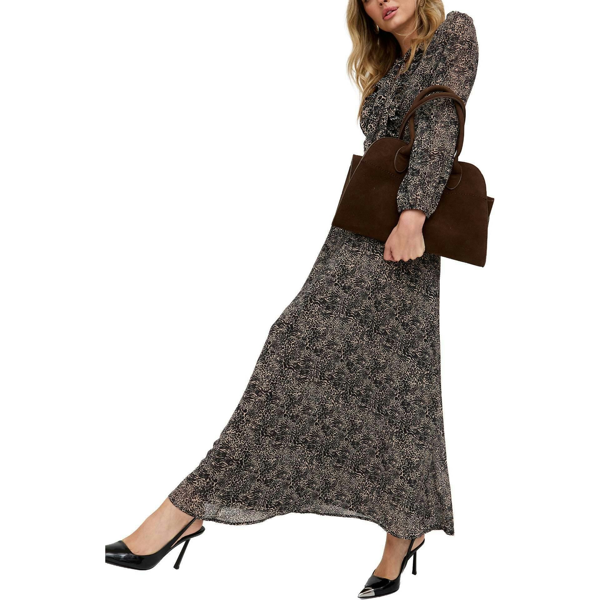 Margot Ruffle Neck Spot Print Maxi Dress