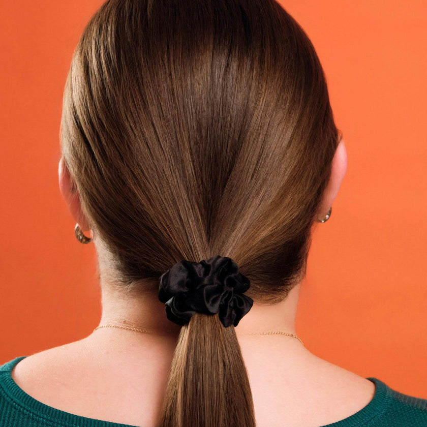 Black Silk Scrunchies