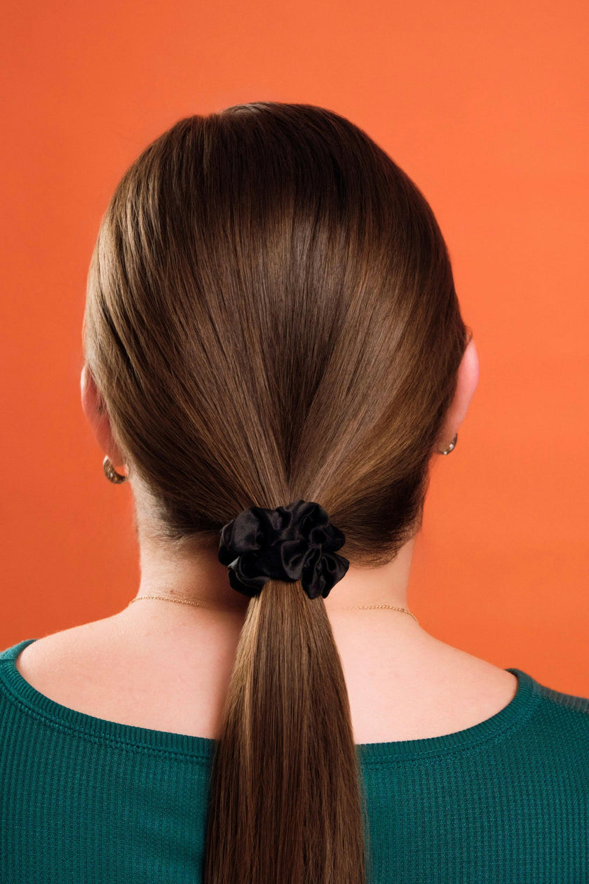 Black Silk Scrunchies