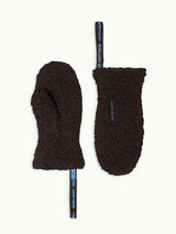 adult merino wool mittens - chocolate brown