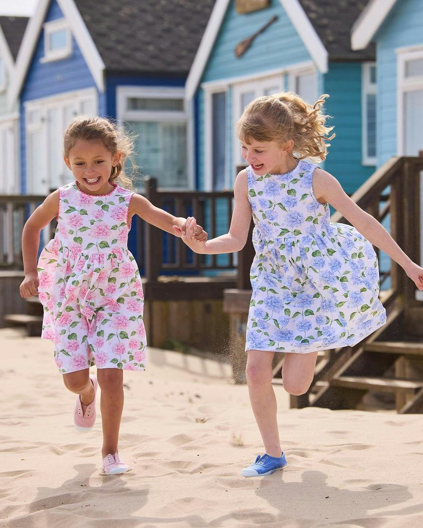Adelina Summer Dress in Pale Pink Hydrangea