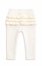 Cream Ruffle Pants - Pima Cotton
