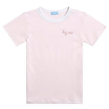 "Big Sis" Short Sleeve Tee in Pink Stripe