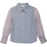 Pinstripe Chiffon Sleeve Blouse