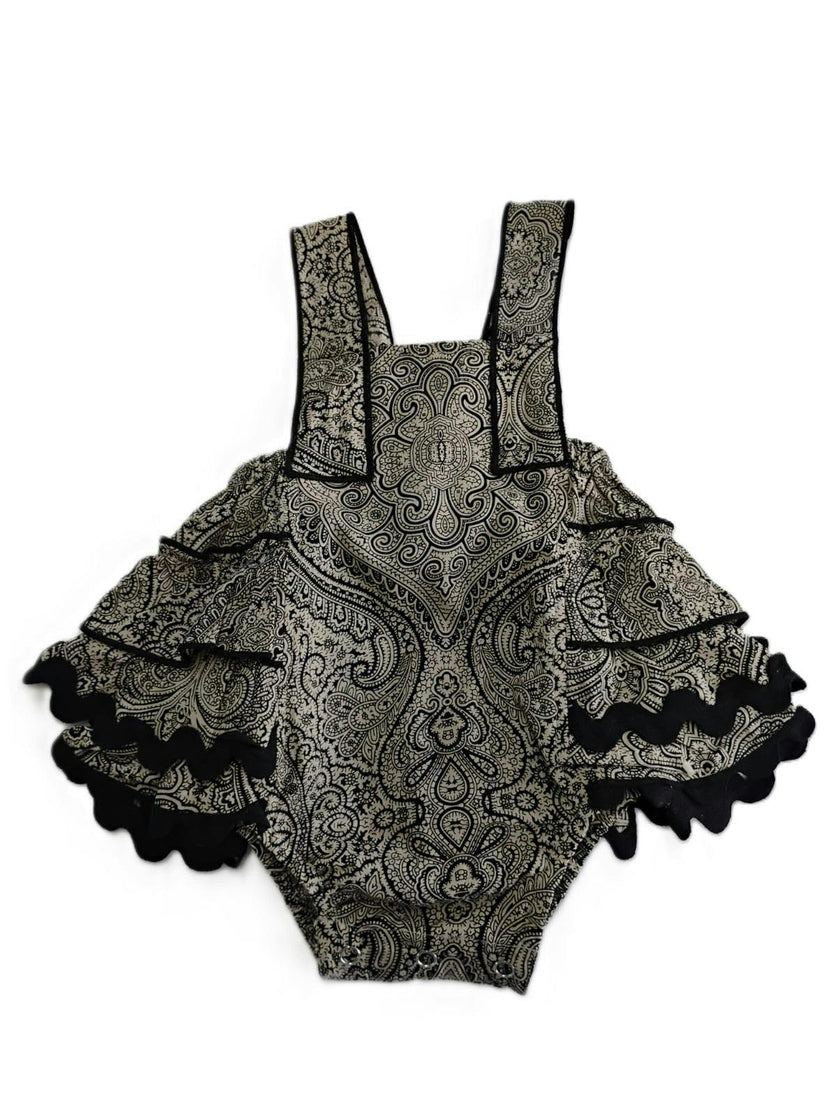 Racerback Romper Black and White