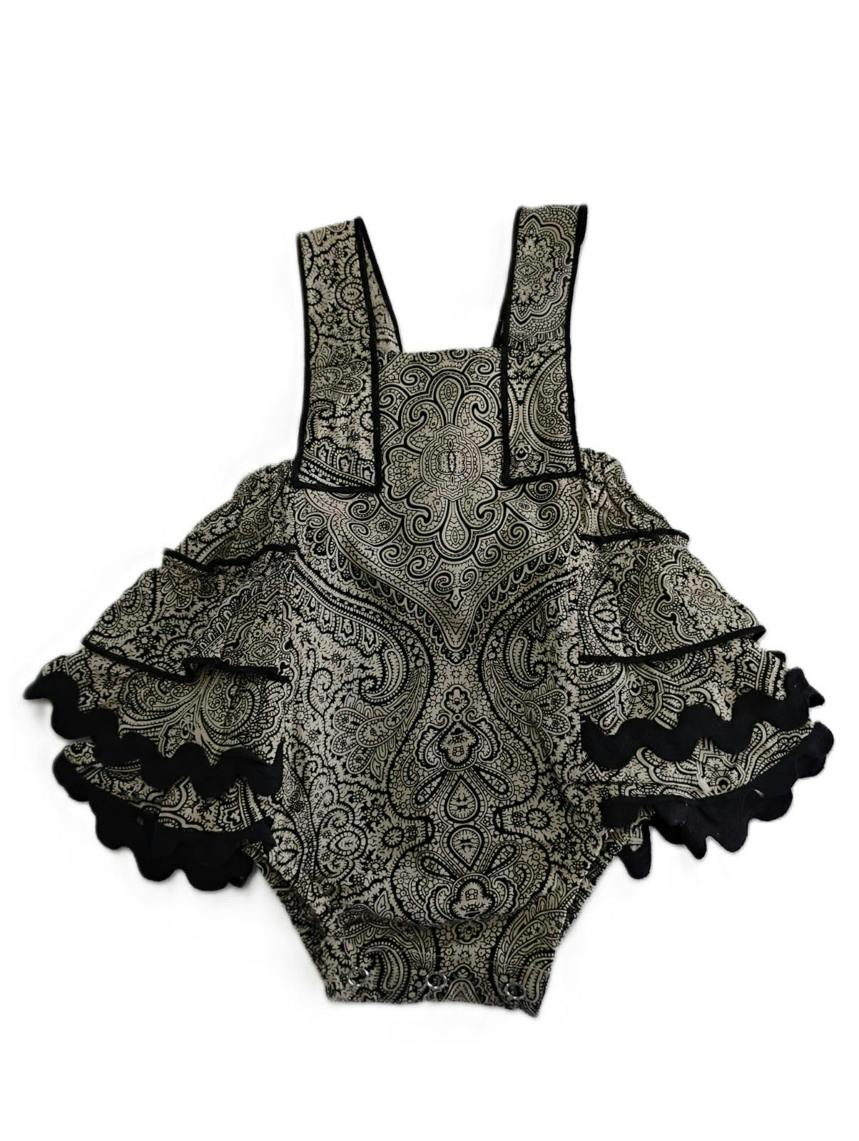 Racerback Romper Black and White