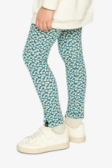 Organic Cotton Leggings Green Daisy Print