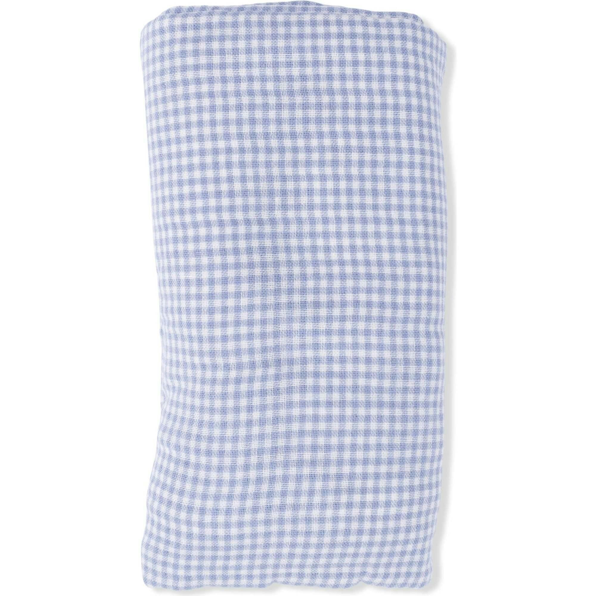 Micro Gingham Blue Blizzard - Swaddle Blanket