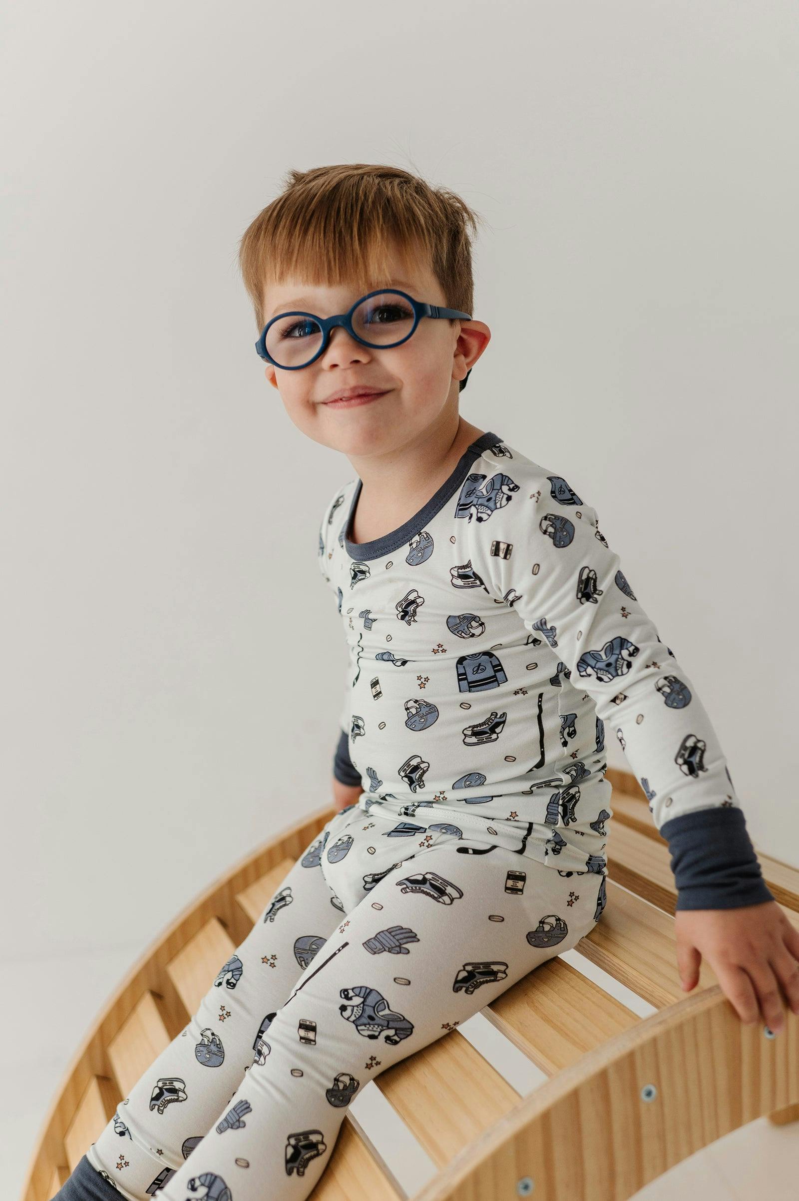 Boys Long Sleeve Lounge Set in Hockey