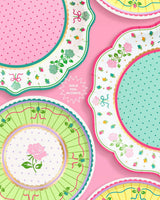 Tea Party Plates - 32 pastel floral plates