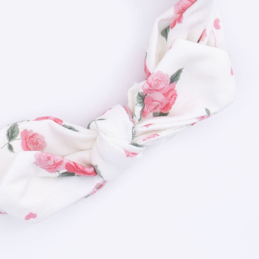Pink Rosettes - Kimono Gown & Knot Headband