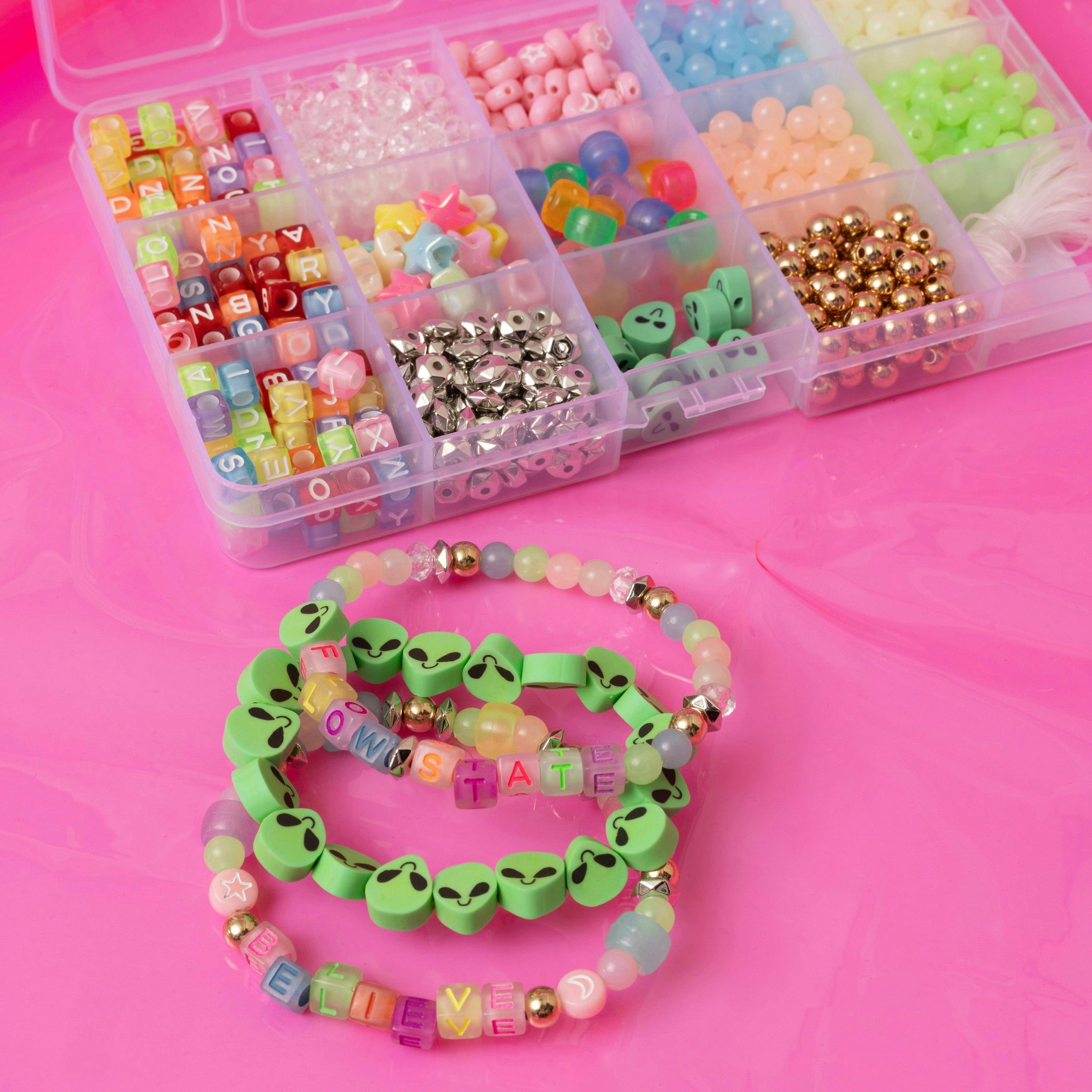 Alien Neon Letter Beads Stretch Word Bracelet DIY Box Kit