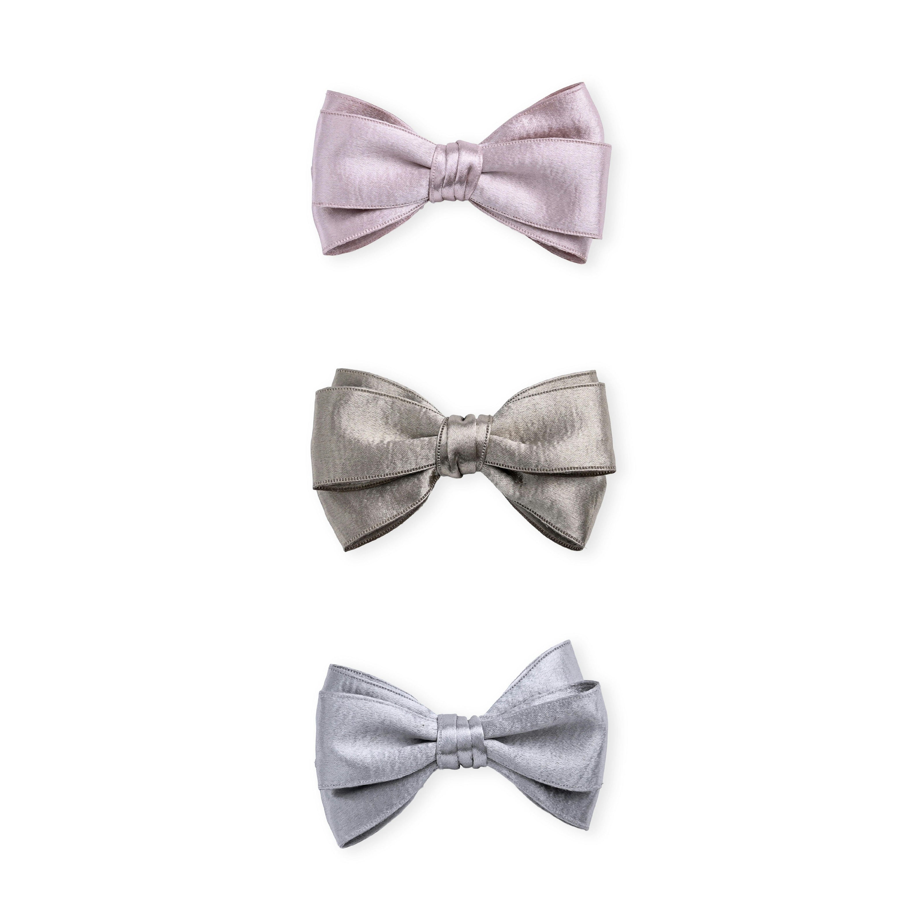 Multicolor Classic Satin Bow Hair Clip Set
