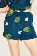 Colima Terry Short in Adriatic Fig