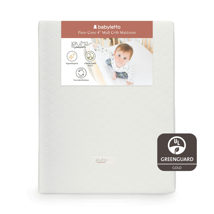Pure Core Midi Crib Mattress w/ Hybrid Quilted Waterproof Cover (Lightweight)