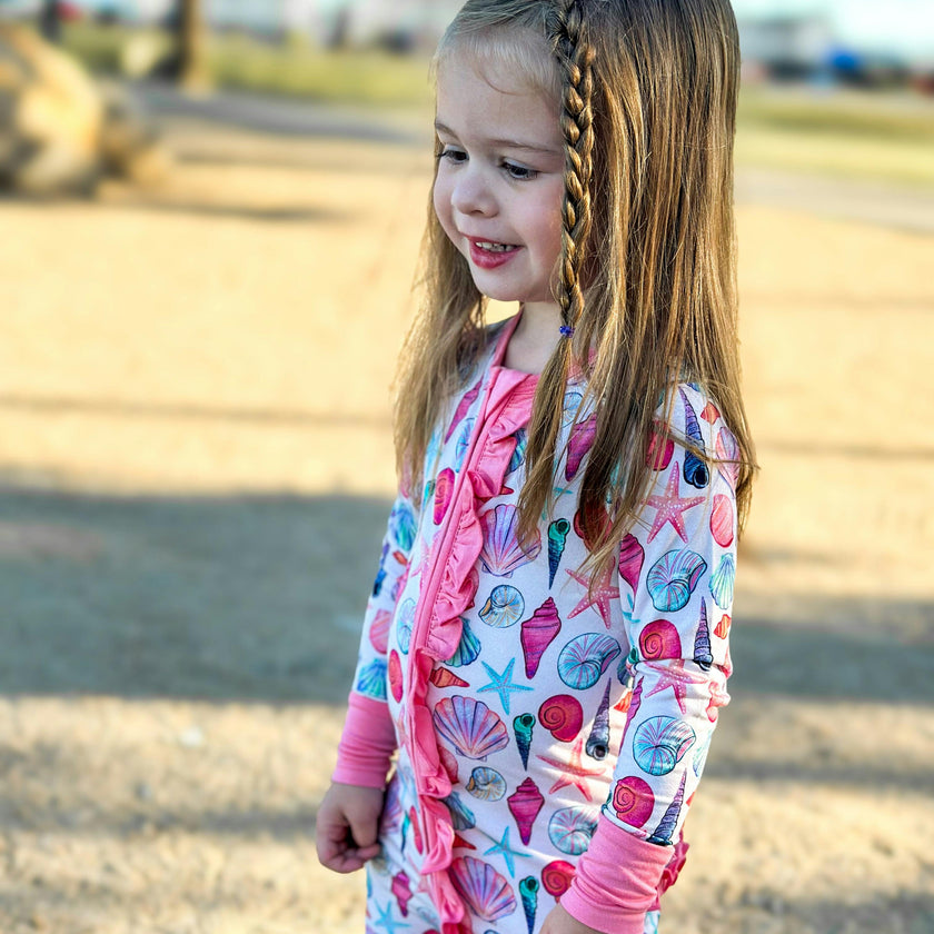 Cute as Shell Ruffle Footie Snoozer