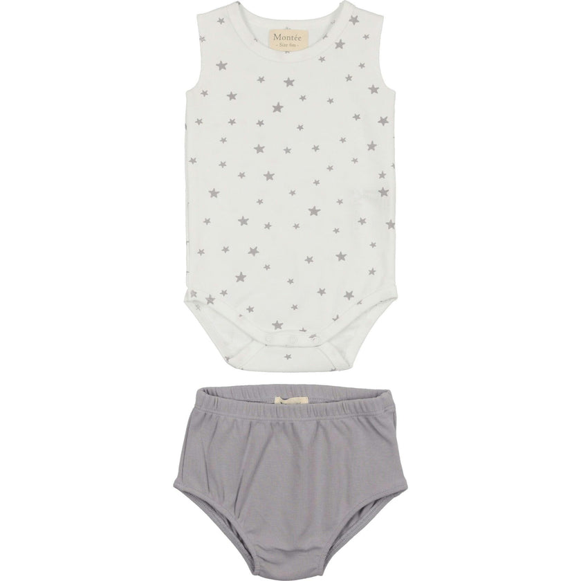 Boys Sleeveless Onesie & Bloomers Set