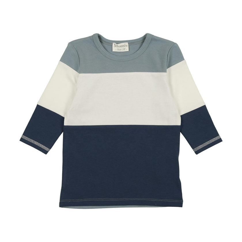 Rugby Stripe Color-Block Crew Neck Long Sleeve Shirt