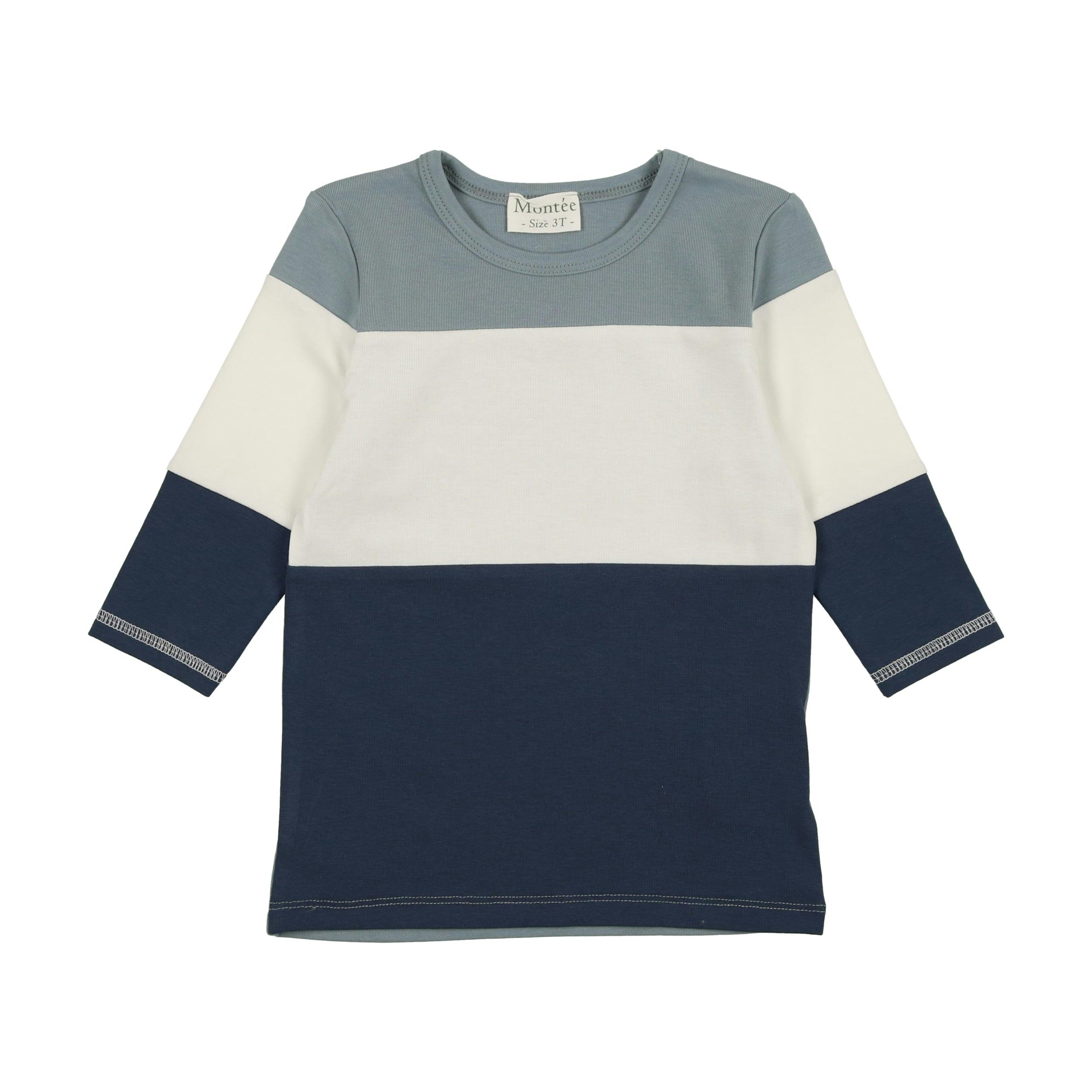 Rugby Stripe Color-Block Crew Neck Long Sleeve Shirt
