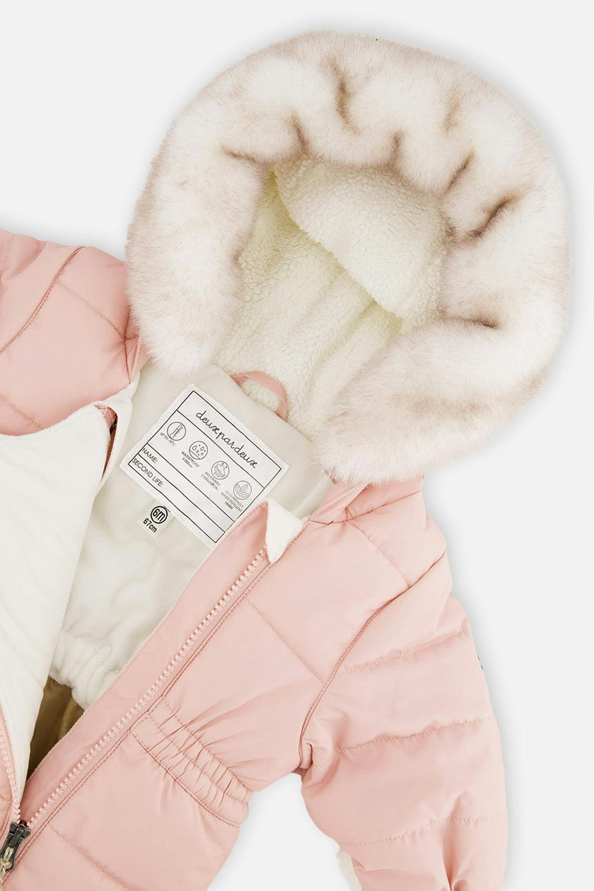 Baby One Piece Snowsuit For Car Seats Pale Dusty Pink