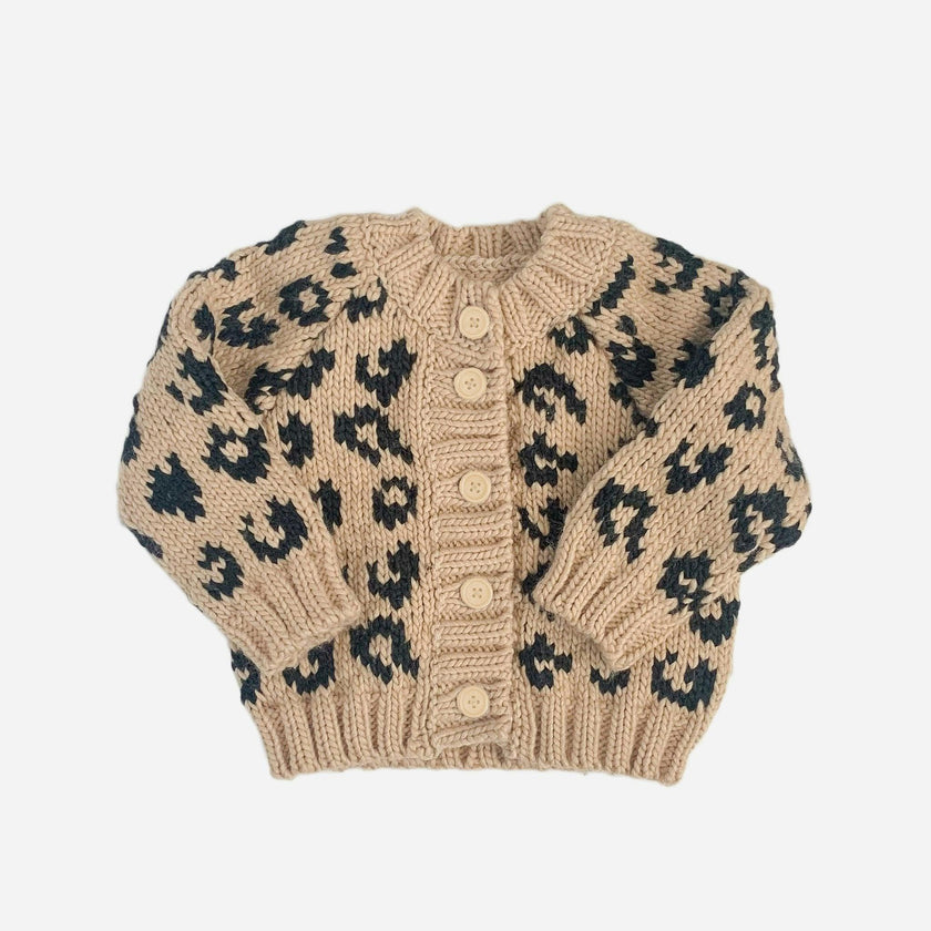 Cheetah Cardigan - Latte/Black