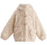 Cream Bunny-Eared Fuzzy Jacket