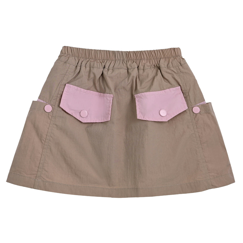 Pink Skirt with Pocket Trim